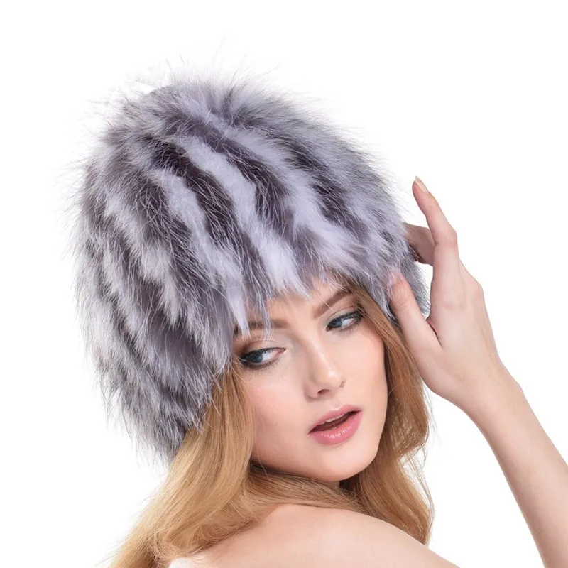 QUEENFUR-Women-Real-Silver-Fox-Fur-Hat-Muticolors-Ladies-Raccoon-Fur-Beanies-Winter-Fox-Fur-Headgear (1)