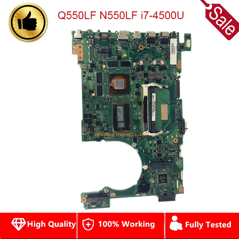 For ASUS Q550LF N550LF Motherboard PN 60NB0230-MBB000 N550LF Mainboard CPU i7-4500U CPU DDR3 100% Test Fast Shipping
