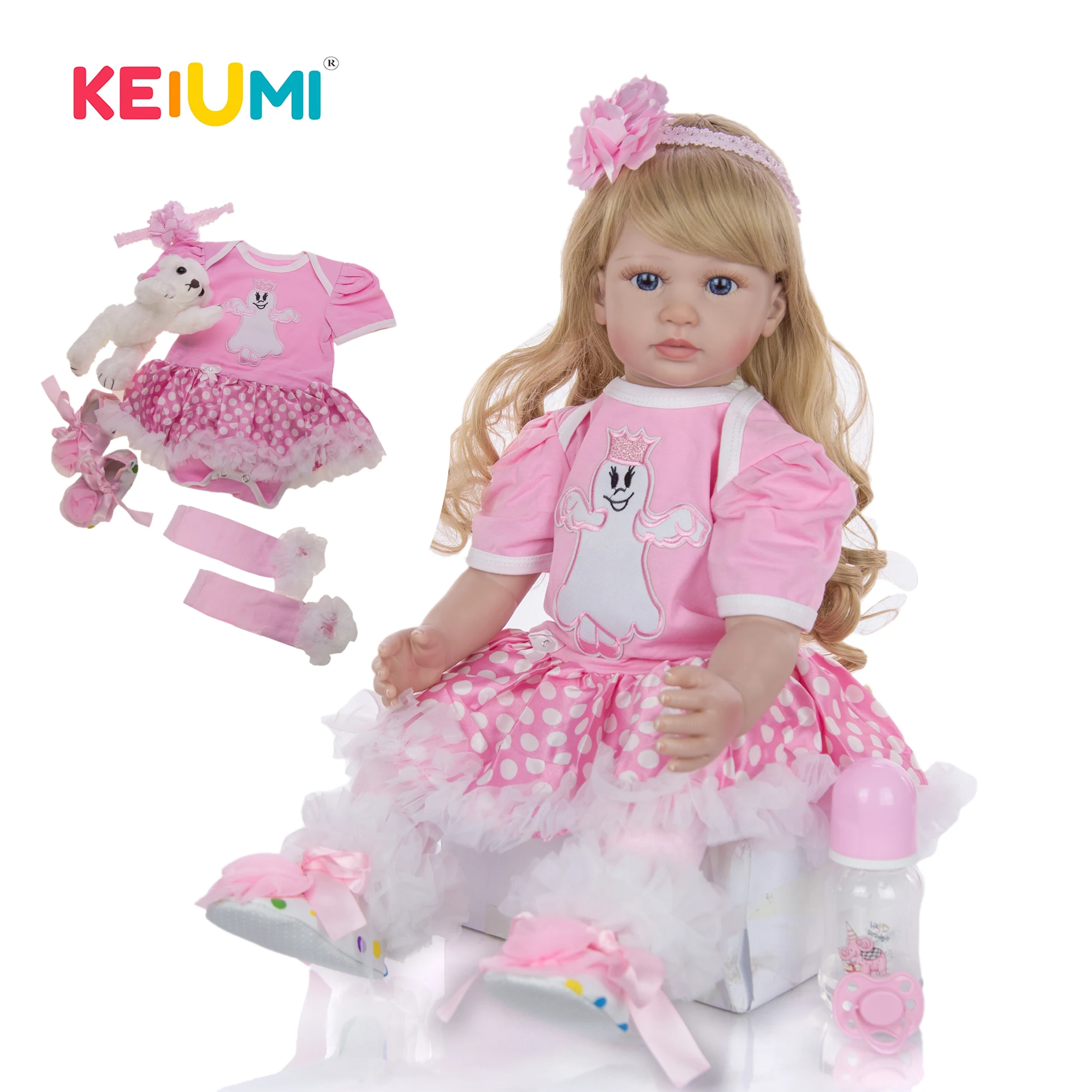 KEIUMI Gold Curls Princess Doll 100% Handmade Boneca Reborn Silicone 60cm 24 Inch Reborn Baby Dolls Toy For Girl Birthday Gift 
KEIUMI Gold Curls Princess Doll 100% Handmade Boneca Reborn Silicone 60cm 24 Inch Reborn Baby Dolls Toy For Girl Birthday Gift