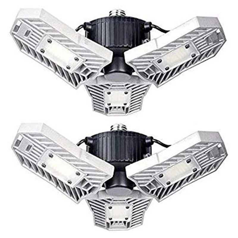 2Pcs LED Garage Lights, 60W Adjustable Trilights Garage Ceiling Light, High Bay Deformable LED Corn Light Bulbs with 6000LM 6000
2Pcs LED Garage Lights, 60W Adjustable Trilights Garage Ceiling Light, High Bay Deformable LED Corn Light Bulbs with 6000LM 6000