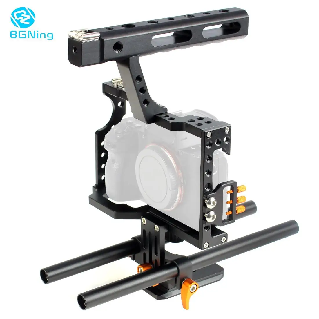 Camera Cage Rod Rig Camera Video Cage with Top Handle Grip Stabilizer for Sony A7II A7R A73 A6300 A6500 A6000 Panasonic GH4 A9
Camera Cage Rod Rig Camera Video Cage with Top Handle Grip Stabilizer for Sony A7II A7R A73 A6300 A6500 A6000 Panasonic GH4 A9