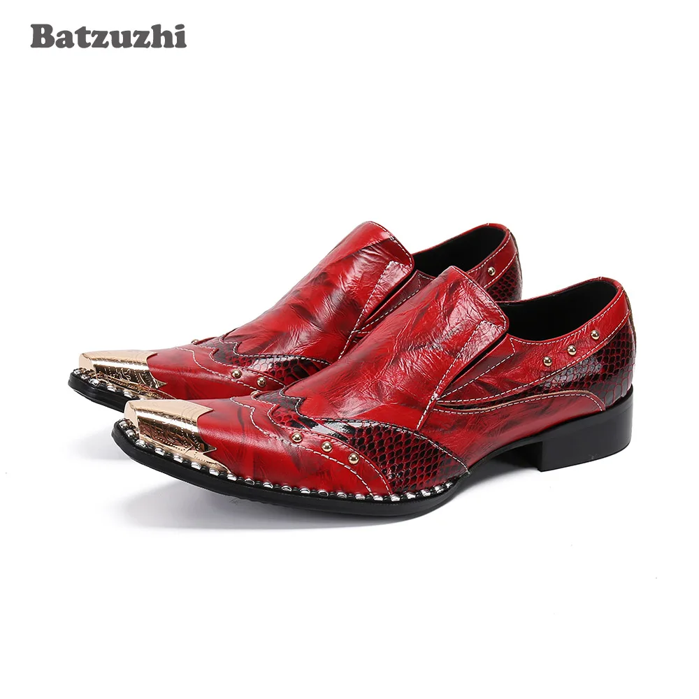 Итальянские Кожаные мужские туфли Batzuzhi, винтажные металлические остроконечные строгие кожаные туфли для мужчин, большие размеры 38-46
Итальянские Кожаные мужские туфли Batzuzhi, винтажные металлические остроконечные строгие кожаные туфли для мужчин, большие размеры 38-46