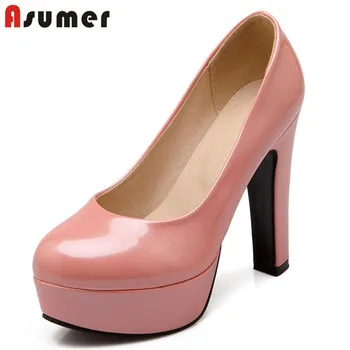 ASUMER 2020 plus size 33-47 women pumps round toe solid colors spring summer high heel platform shoes ladies wedding shoes
ASUMER 2020 plus size 33-47 women pumps round toe solid colors spring summer high heel platform shoes ladies wedding shoes