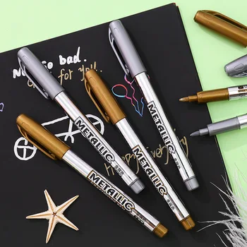 1Pcs Metal Color Painting Art Marker Gold and Silver 1.5mm DIY Drawing Waterproof Permanent Marker Pens School Art Supplies
1Pcs Metal Color Painting Art Marker Gold and Silver 1.5mm DIY Drawing Waterproof Permanent Marker Pens School Art Supplies