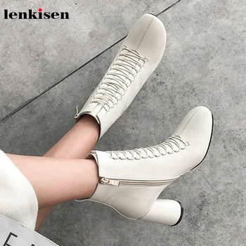 Lenkisen sweet beauty lady genuine leather round toe high heels chic lace up decorations winter keep warm women ankle boots L53
Lenkisen sweet beauty lady genuine leather round toe high heels chic lace up decorations winter keep warm women ankle boots L53