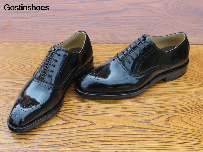 Фото Мужская обувь официальная одежда заостренный носок на заказ Zapato Hombre шнуровке