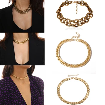 Gold Chain Choker Collar Necklace Women Girls Jewelry Fashion Party Gifts Silver Pendant Necklaces Collier Femme 2019 Brincos ZA 
Gold Chain Choker Collar Necklace Women Girls Jewelry Fashion Party Gifts Silver Pendant Necklaces Collier Femme 2019 Brincos ZA