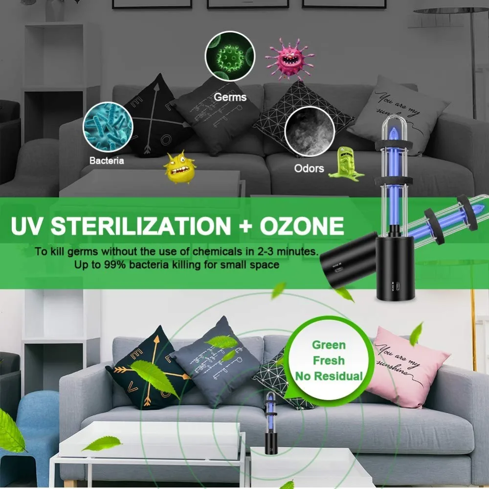 UV Ozone Sterilizer Light UV Germicidal Lamp Home Rechargeable Ultraviolet Light Bulb In Addition Mite Lights Sterilization Lamp
UV Ozone Sterilizer Light UV Germicidal Lamp Home Rechargeable Ultraviolet Light Bulb In Addition Mite Lights Sterilization Lamp