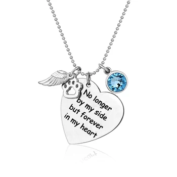 AILIN Custom Women Pet Memorial Heart Birthstone Necklace With Wing And Paw Print For Lady Dog Pendant Jewelry 
AILIN Custom Women Pet Memorial Heart Birthstone Necklace With Wing And Paw Print For Lady Dog Pendant Jewelry