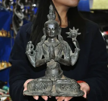 wedding decoration Old Tibet Buddhism Temple joss Bronze 4 arm Tara Guanyin Kuan-Yin Buddha Statue 
wedding decoration Old Tibet Buddhism Temple joss Bronze 4 arm Tara Guanyin Kuan-Yin Buddha Statue