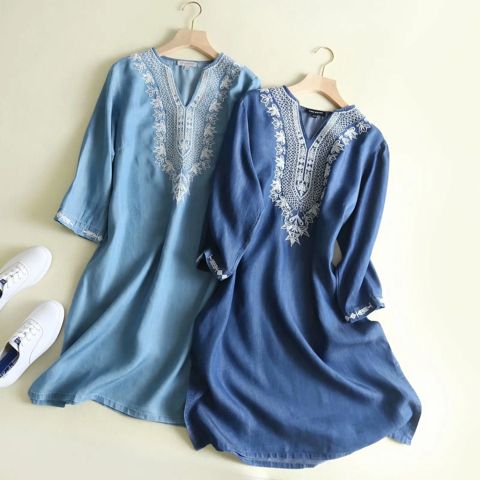 2019 Spring Europe And America WOMEN'S Dress New Style Chest Embroidered Three-quarter-length Sleeve Computer Cable Lock 296
2019 Spring Europe And America WOMEN'S Dress New Style Chest Embroidered Three-quarter-length Sleeve Computer Cable Lock 296