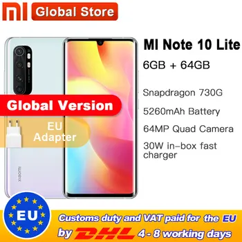 Global Version Xiaomi Mi Note 10 Lite 64GB 6GB Snapdragon 730G Octa Core Smartphone 5260mAh 6.47" 64MP Quad CameraAMOLED
Global Version Xiaomi Mi Note 10 Lite 64GB 6GB Snapdragon 730G Octa Core Smartphone 5260mAh 6.47" 64MP Quad CameraAMOLED