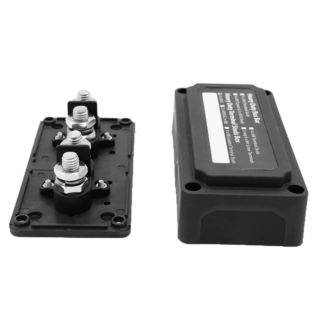 Heavy Duty 4 Way Bus Bar / Distribution Box & Screw On Cover 300A Heavy Duty 4 Way Bus Bar / Distribution Box & Screw On Cover 300A