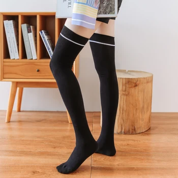 Fashion Women Cotton Over the Knee Stockings Striped Thigh High Over Knee High Socks Female Long Sock Students Warm Knee Socks
Fashion Women Cotton Over the Knee Stockings Striped Thigh High Over Knee High Socks Female Long Sock Students Warm Knee Socks