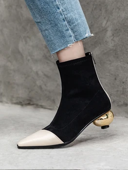 Handmade Women Sock Boots Black Elastic Short Winter Botas Mujer Pointed Toe Fashion Booties 5cm Egg High Heels Chelsea Boots
Handmade Women Sock Boots Black Elastic Short Winter Botas Mujer Pointed Toe Fashion Booties 5cm Egg High Heels Chelsea Boots