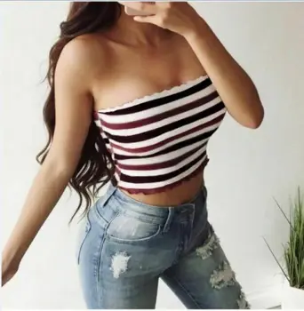 Women Stripe Printed Boob Tube Strapless SummerBandeau Stretchy Vest Bra Crop Top Casual Tanks Top Women Camis Underwear Clothes
Women Stripe Printed Boob Tube Strapless SummerBandeau Stretchy Vest Bra Crop Top Casual Tanks Top Women Camis Underwear Clothes