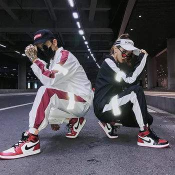 Men Reflective Sportswear Set Mens Tracksuit Sporting Fitness Clothing Two Pieces Long Sleeve Jacket + Pants Lover's Track Suit 
Men Reflective Sportswear Set Mens Tracksuit Sporting Fitness Clothing Two Pieces Long Sleeve Jacket + Pants Lover's Track Suit