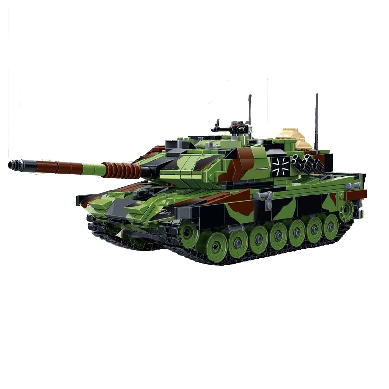 GUDI 1043 piece 6105 German Leopard 2A6 Main Battle Tank Model Assembled Building Block Toys For Children Boys Gift | Игрушки и хобби