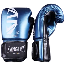 

Leather Blue Boxing Gloves Men Everlast Karate Wraps Boxing Gloves Taekwondo Guantes De Boxeo Martial Arts Products BS50ST