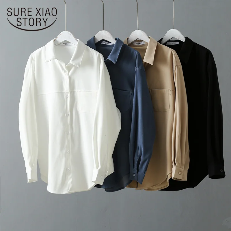 Spring Autumn Korean Style Women Solid Joker Stitching Pocket Long Sleeve Medium and Long Section Shirts Female Blouses 6795 50
Spring Autumn Korean Style Women Solid Joker Stitching Pocket Long Sleeve Medium and Long Section Shirts Female Blouses 6795 50