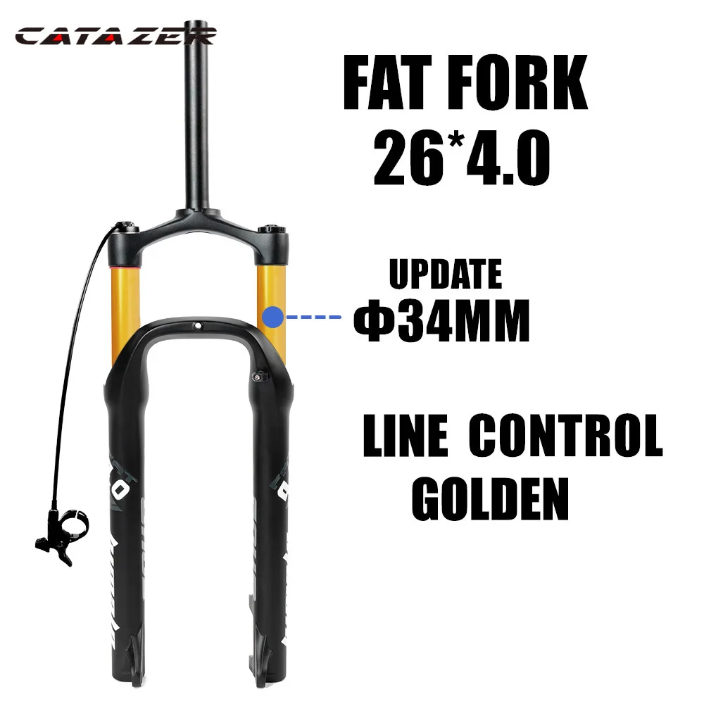 

MTB Moutain 26inch Bike Fork Fat bicycle Fork Air Gas line Locking Suspension Forks Magnesium Aluminium Alloy 4.0"Tire