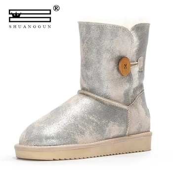 SHUANGGUN 2019 100% real cowhide leather winter snow boots for women winter women shoes high quality black 35-41
SHUANGGUN 2019 100% real cowhide leather winter snow boots for women winter women shoes high quality black 35-41