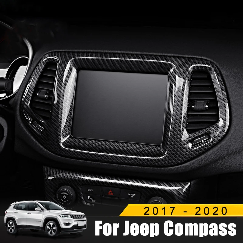 Для Jeep Compass 2017 2018 2019 2020 Передняя навигационная рамка крышка интерьера экрана декоративные аксессуары для