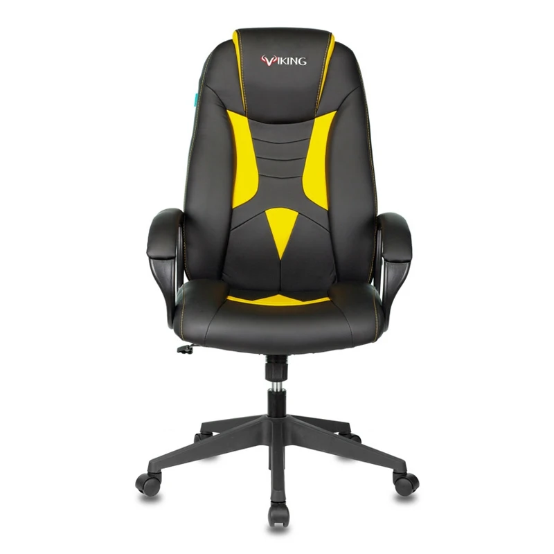 Кресло игровое БЮРОКРАТ VIKING 8N на колесиках искусственная кожа черный/желтый (viking