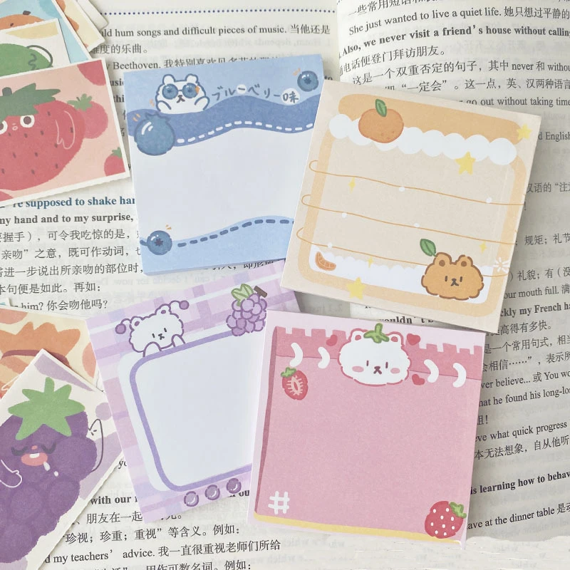 Cartoon Cute Fruit Bear Memo Pad 50 Sheets Colorful Student Learning Message Paper Kawaii Notebook Planner Stickers Stationery
Cartoon Cute Fruit Bear Memo Pad 50 Sheets Colorful Student Learning Message Paper Kawaii Notebook Planner Stickers Stationery