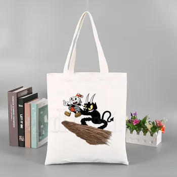 Cuphead Ladies Handbags Cloth Canvas Tote Bag Shopping Travel Women Eco Reusable Shoulder Shopper Bags Bolsas De Tela
Cuphead Ladies Handbags Cloth Canvas Tote Bag Shopping Travel Women Eco Reusable Shoulder Shopper Bags Bolsas De Tela