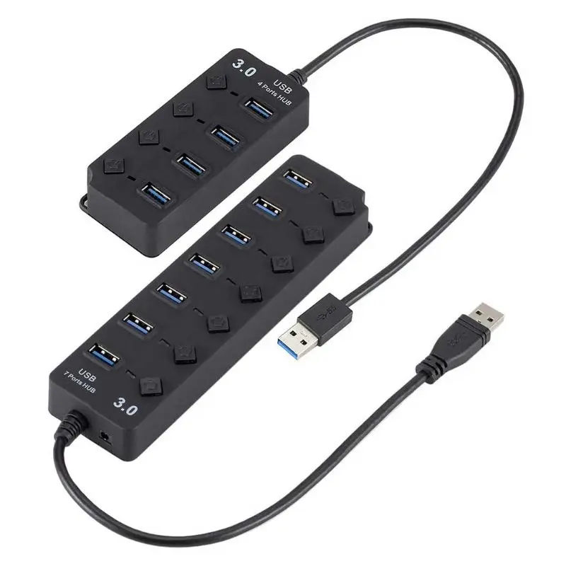 USB Hub 3.0 High Speed 4 / 7 Port USB 3.0 Hub Splitter On/Off Switch with EU/US Power Adapter for MacBook Laptop PC X6HA
USB Hub 3.0 High Speed 4 / 7 Port USB 3.0 Hub Splitter On/Off Switch with EU/US Power Adapter for MacBook Laptop PC X6HA