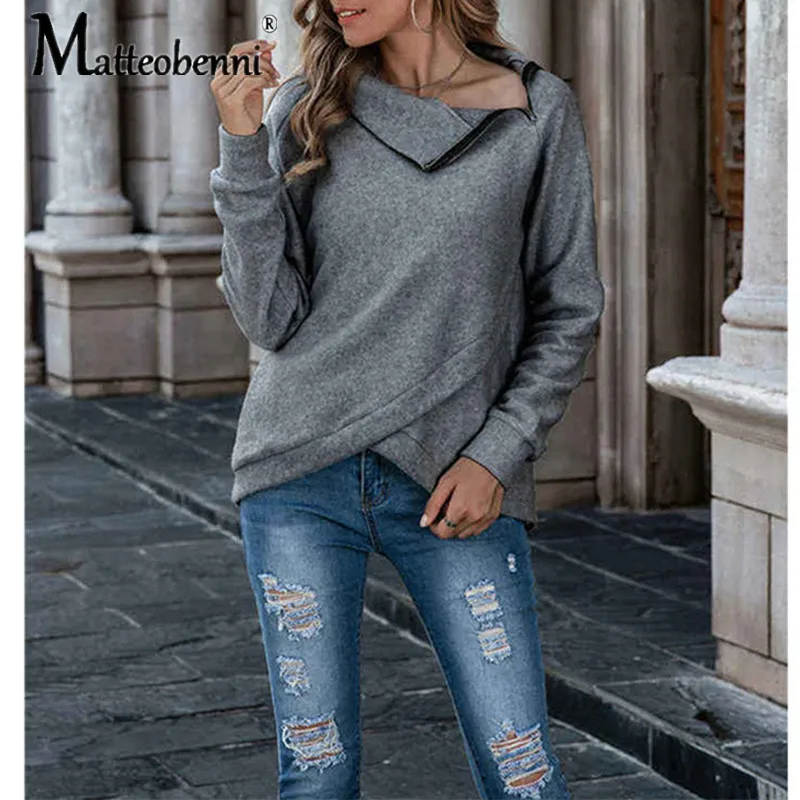 Spring Autumn Casual Solid Hoodies Women Long Sleeve Turtleneck Zipper Sweatshirts Female Irregular Fashion Tops 2020
Spring Autumn Casual Solid Hoodies Women Long Sleeve Turtleneck Zipper Sweatshirts Female Irregular Fashion Tops 2020