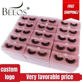 

Beeos10/20/30/50pairs 3D mink lashes Wholesale MakeUp Beauty lashes mink faux cils Soft EyeLashes Cross section Fake eyelashes