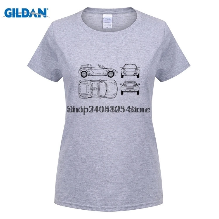 

And Wot Shirt Free Shipping Regular Smart Roadster Tech Drawing Classic Car Sportser Coupe Convertible Womens Tee Shirt