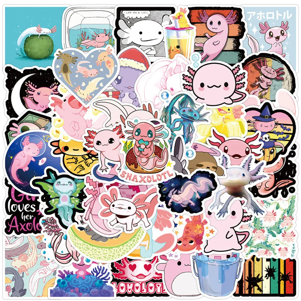 

10/30/50PCS Anime Cute Axolotl Graffiti Stickers Cartoon Decals Laptop Motorcycle Luggage Phone Bike Waterproof Sticker Kids Toy