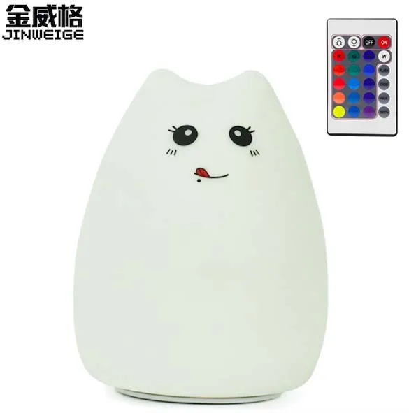 LED Night Light Remote Control Touch Sensor Colors USB Charging Silicone Cat Bedside Lamp for Children
LED Night Light Remote Control Touch Sensor Colors USB Charging Silicone Cat Bedside Lamp for Children