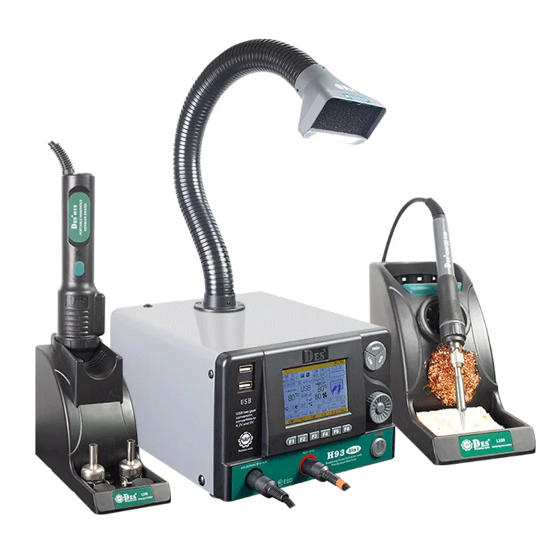 CXG DES electric soldering iron soldering station hot air gun smart high frequency Gas soldering iron air purifier 3 in 1 H93
CXG DES electric soldering iron soldering station hot air gun smart high frequency Gas soldering iron air purifier 3 in 1 H93