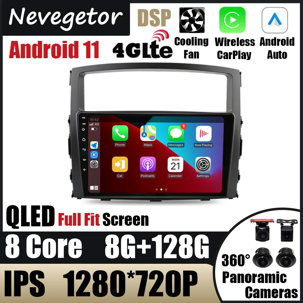 Android 11 для Mitsubishi Pajero 4 V80 V90 2006 - 2014 автомобильное радио мультимедийный видеоплеер