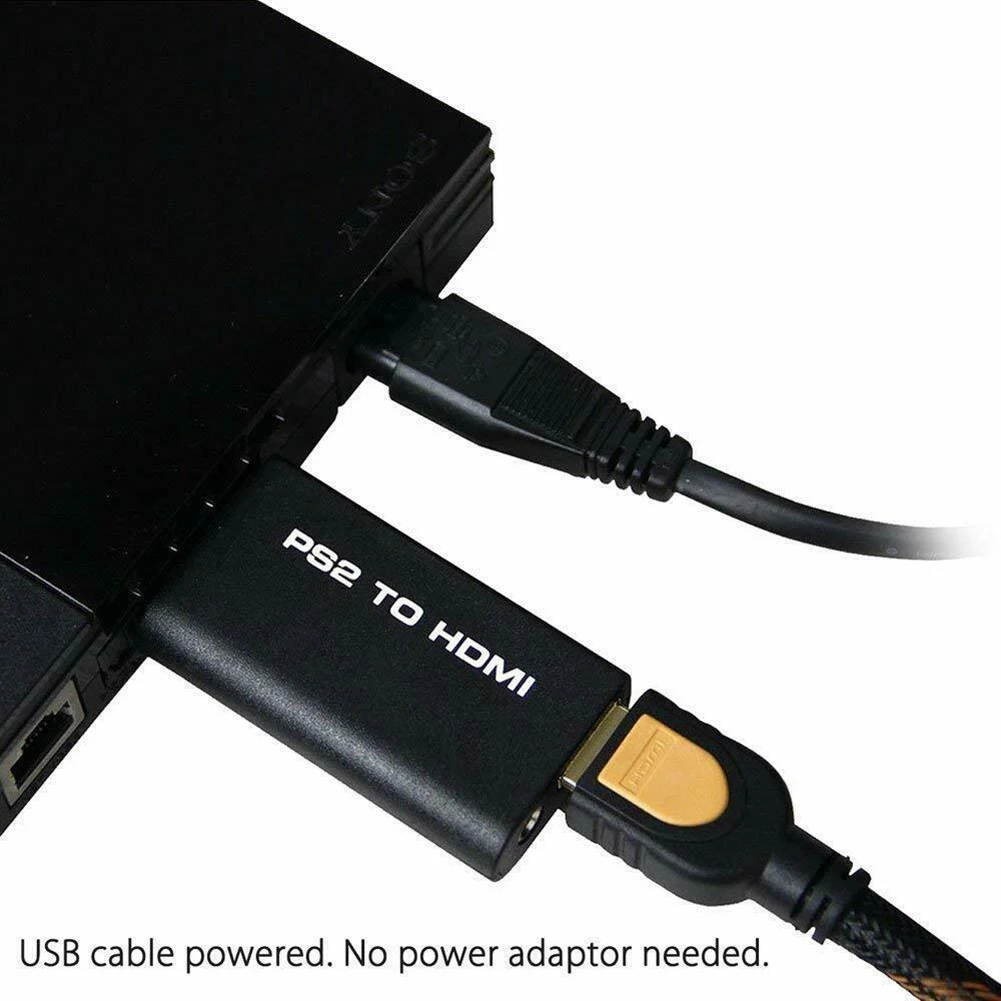 Фото For PS2 to HDMI Audio Video Converter Adapter Portable AV Cable USB 5V Input JHP-Best | Электроника