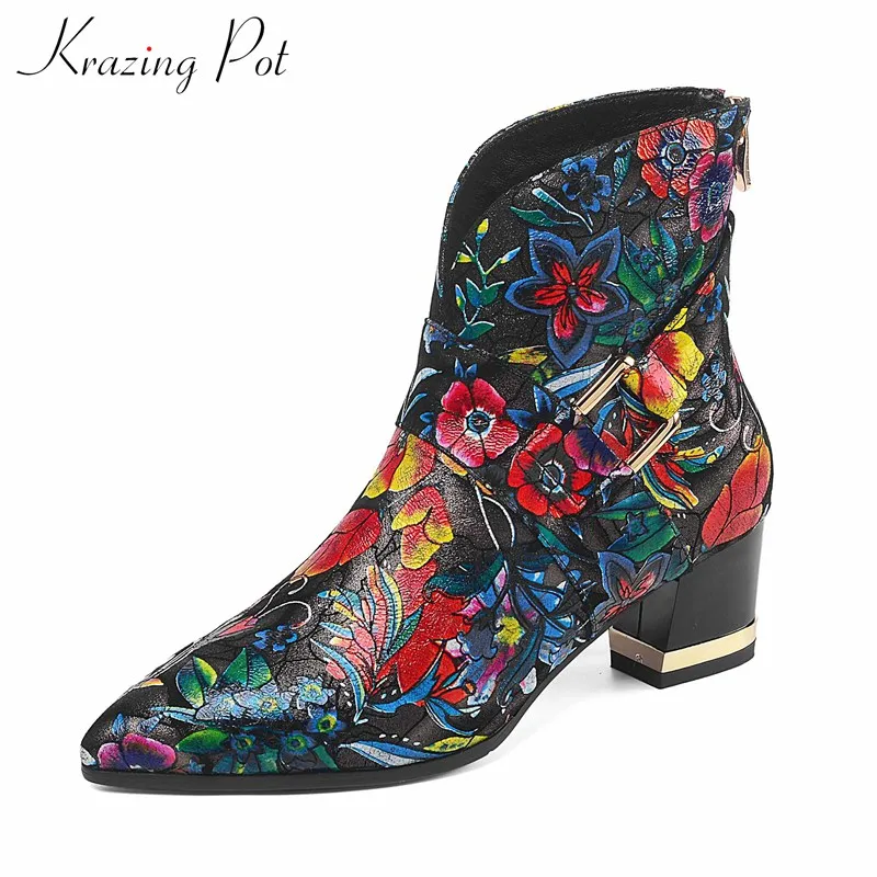 krazing pot new national style gorgeous print sheep suede pointed toe high heels back zip winter women keep warm ankle boots L20
krazing pot new national style gorgeous print sheep suede pointed toe high heels back zip winter women keep warm ankle boots L20