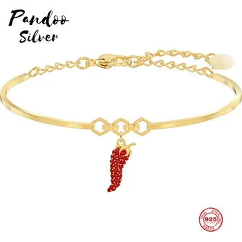 PANDOO Fashion Charm Pure 925 Silver Original 1:1 Copy, Lucky Red Pepper Lively Bright Bracelet Female Luxury Jewelry Gifts
PANDOO Fashion Charm Pure 925 Silver Original 1:1 Copy, Lucky Red Pepper Lively Bright Bracelet Female Luxury Jewelry Gifts