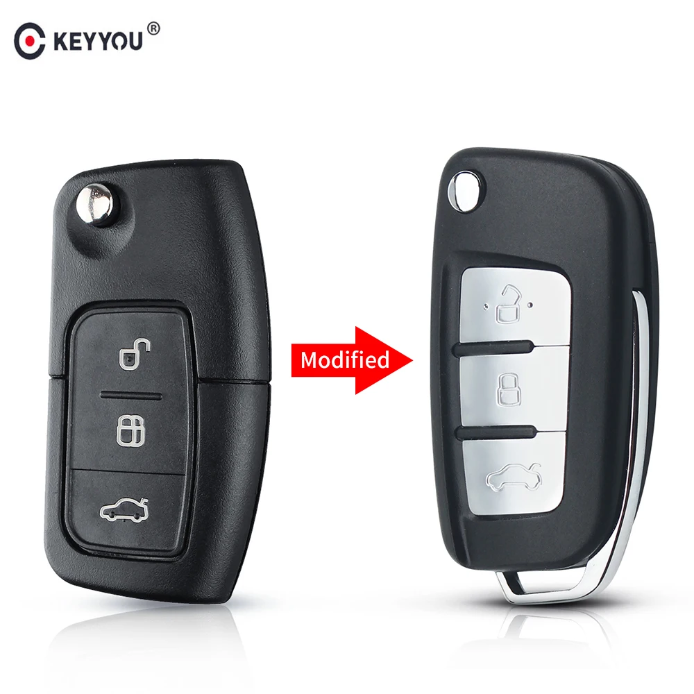 KEYYOU 3 кнопки изменение флип складной корпус автомобильного ключа дистанционного
