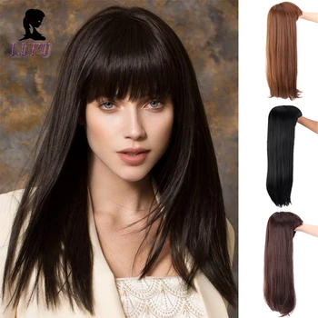 

LUPU 4 Colors Long Ombre Brown Blonde wigs Straight Synthetic Hair Wigs With Bang For Women bobo Hairstyle Cosplay Fiber Wigs