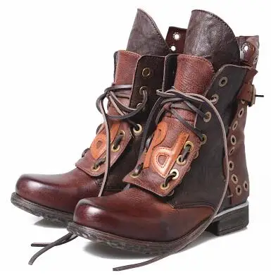 Burgurdy Brown Woman Retro Gradient Lace Up Front Zip Buckles Genuine Leather Short Boots Round Toe Flat Ankle Boots Winter
Burgurdy Brown Woman Retro Gradient Lace Up Front Zip Buckles Genuine Leather Short Boots Round Toe Flat Ankle Boots Winter