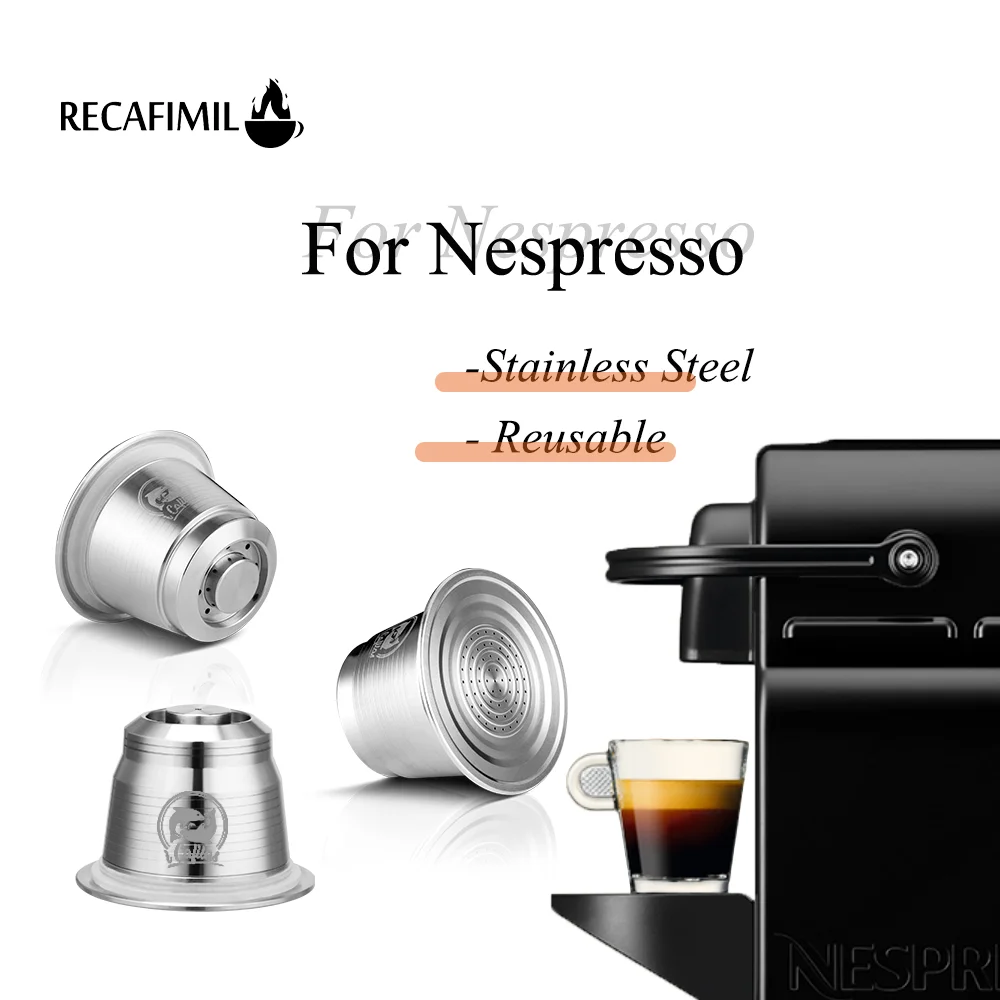 

Stainless Steel Coffee Capsule for Nespresso Maker Espresso Coffee Filter Pod Reusable Refillable Coffee Cup Basket