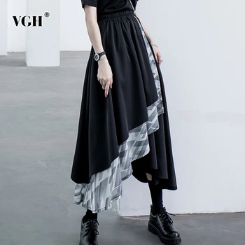 VGH Casual Patchwork Asymmetrical Women Skirt High Waist Pleated Ruffles Irregular Hem Hit Color Skirts For Female Fashion Tide
VGH Casual Patchwork Asymmetrical Women Skirt High Waist Pleated Ruffles Irregular Hem Hit Color Skirts For Female Fashion Tide
