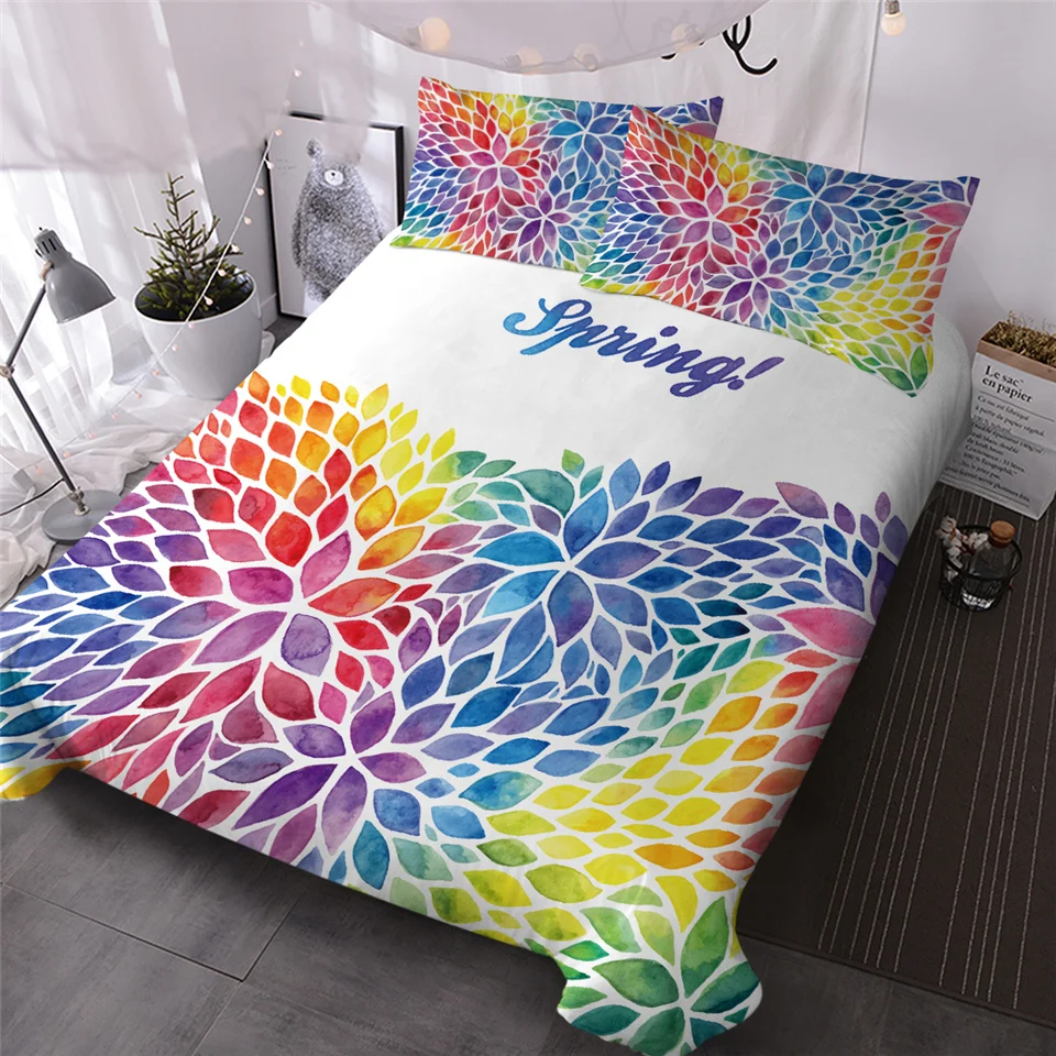 HM Life Bedding Set Spring Floral Print Watercolor Bed Cover Rainbow Colorful Bedspreads Raindrop Heart Fashion Duvet Cover Set
HM Life Bedding Set Spring Floral Print Watercolor Bed Cover Rainbow Colorful Bedspreads Raindrop Heart Fashion Duvet Cover Set