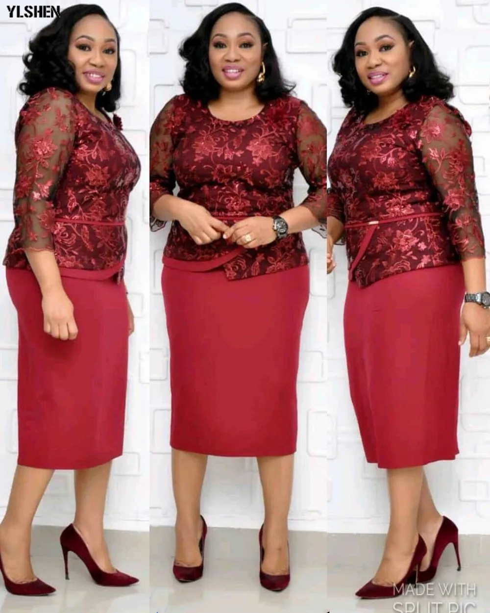 African Dresses For Women Dashiki Sexy Lace Embroidery African Clothes Basin Riche Fake 2 Piece Set Robe Africa Dress Clothing 01