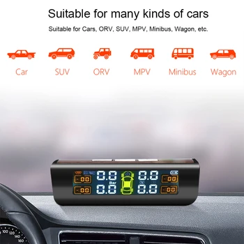Solar Power Tire Pressure Monitor System TPMS Car External Digital LCD Display four wheel for Temperature warning
Solar Power Tire Pressure Monitor System TPMS Car External Digital LCD Display four wheel for Temperature warning