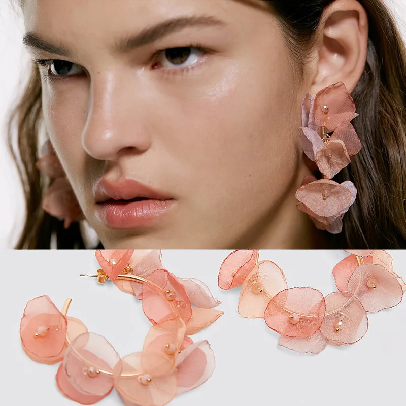 ZA Big Circle Dangle Loop Earrings Yarn Flower Handmade Bohemian Jewelry Drop Earrings for Women Holiday Gift Fashion Pink Blue
ZA Big Circle Dangle Loop Earrings Yarn Flower Handmade Bohemian Jewelry Drop Earrings for Women Holiday Gift Fashion Pink Blue